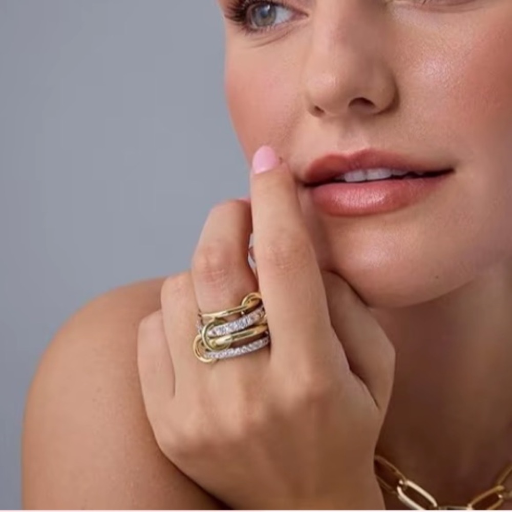 18k Interlocked Stacking Ring - image 7